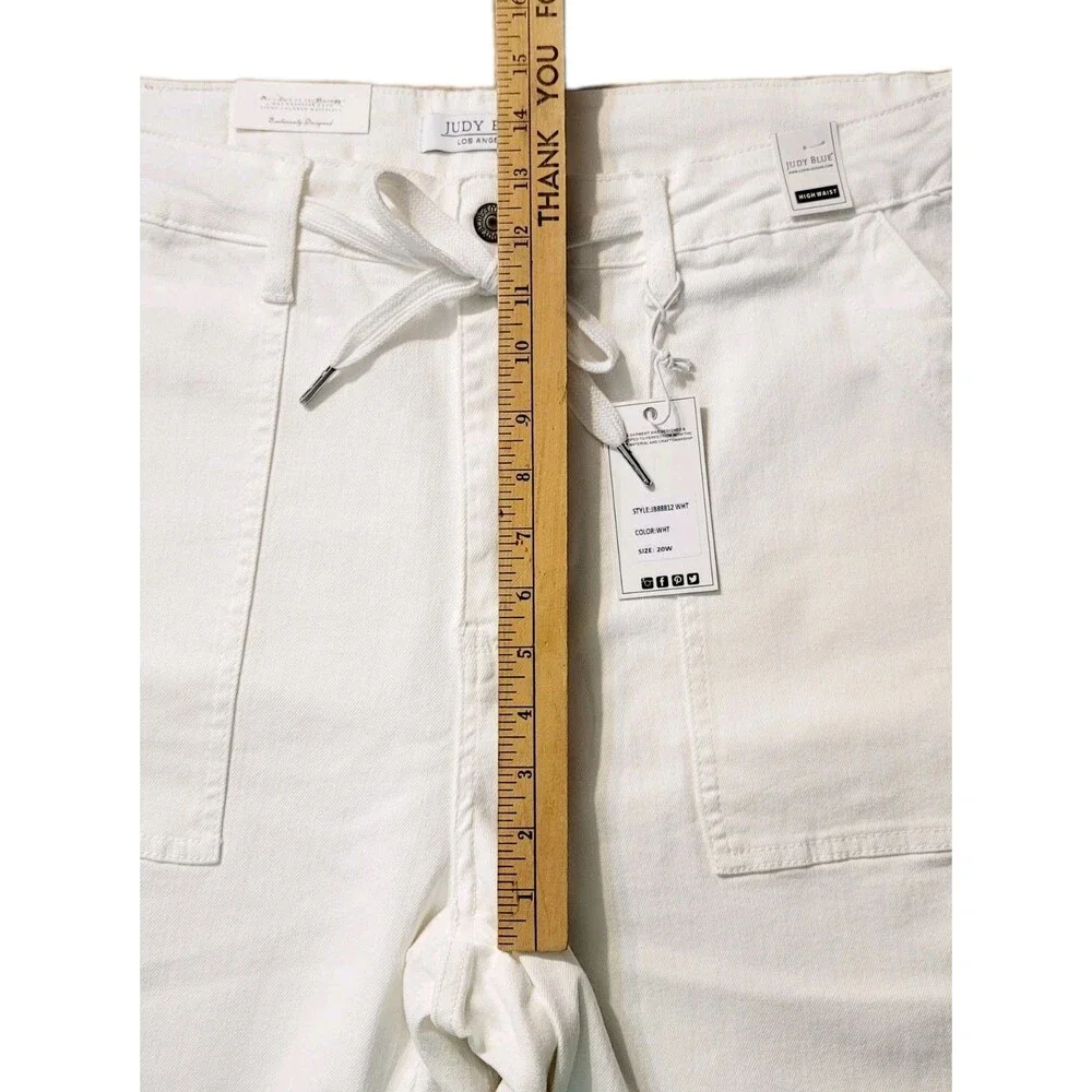 Judy Blue Little White Lies HW Double Cuff Stretch Denim Jogger Women's Size 20W